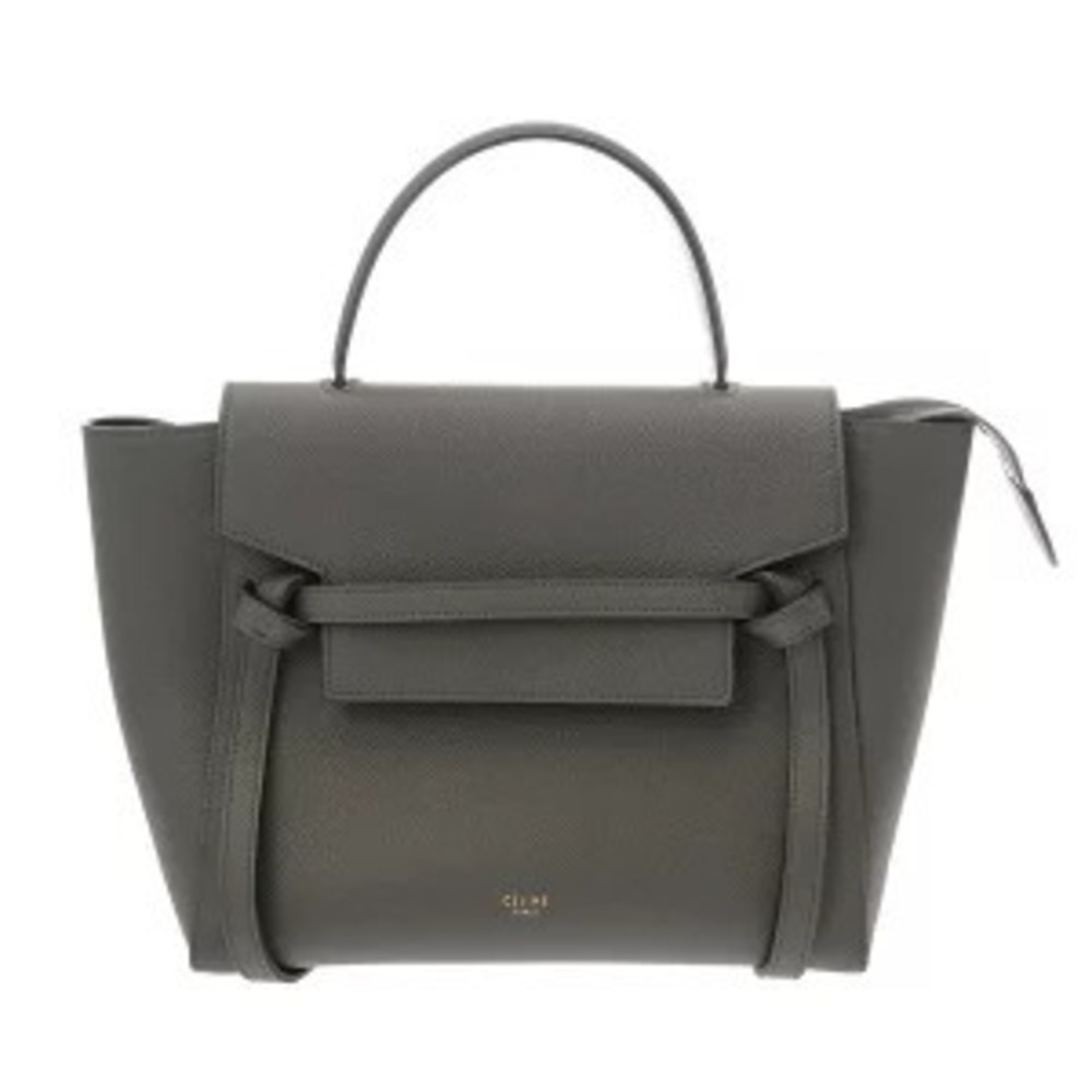 Celine Belt Bag Gray Grained Calf Leather Handbag